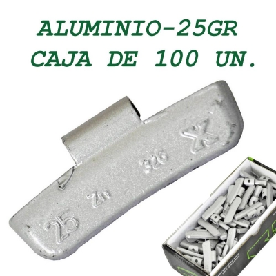 Contrapesa tipo clip para llanta de aluminio. 25 gramos