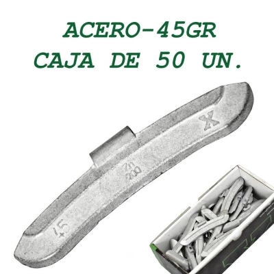 Contrapesa tipo clip para llanta de acero. 45 gramos