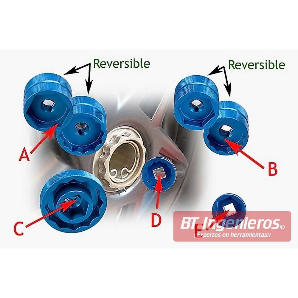 Juego de llaves de alumino para tuercas de ruedas. Motos Ducati