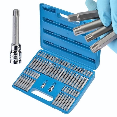 Maletín profesional de puntas. 74 piezas. Hex, Torx, XZN, Ribe