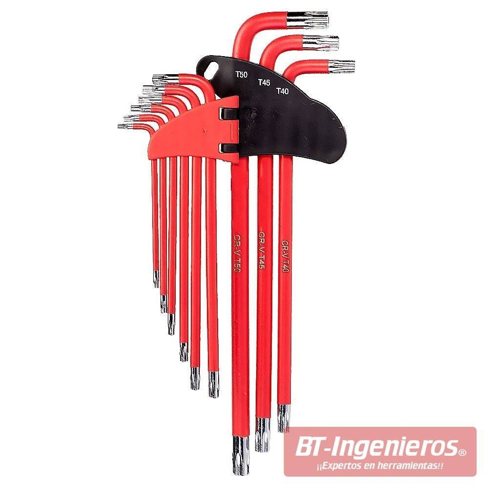 Llaves torx inviolables en L Extralargas. Vista frontal 