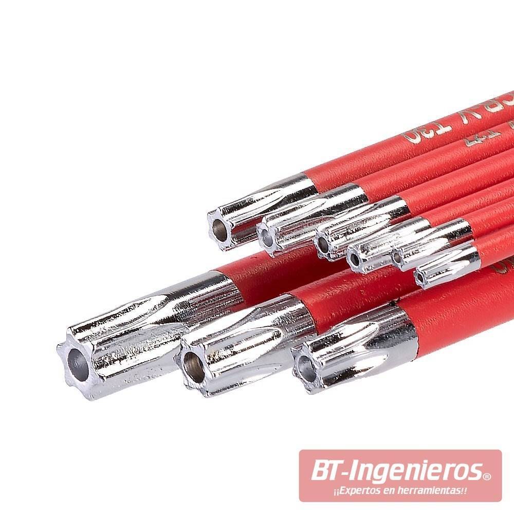 Llaves torx inviolables en L Extralargas. Puntas CRV Torx inviolables