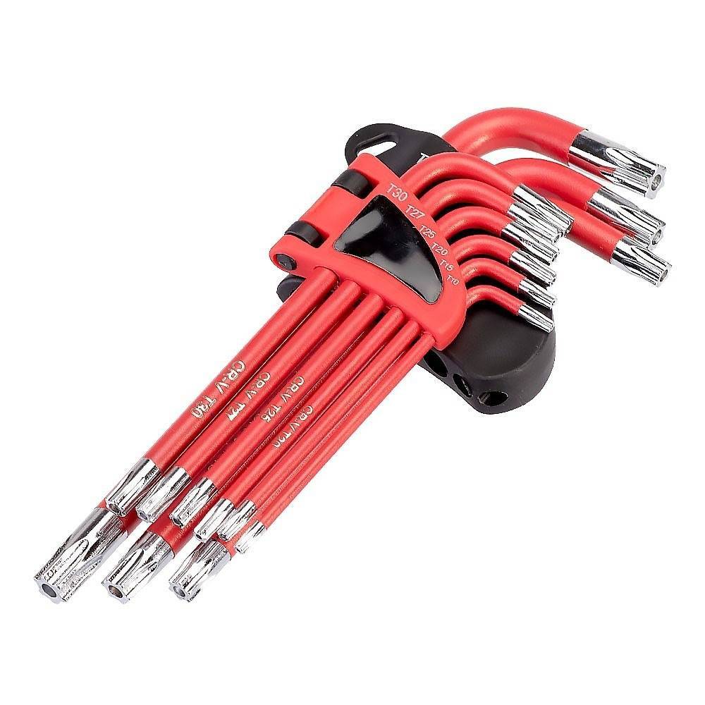 Juego llaves torx l 9 piezas largo inviolable