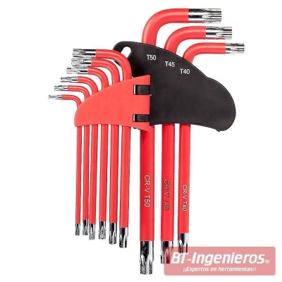 Set Llaves Allen Y Torx Crv 9 Pcs Extra Largas Profesionales