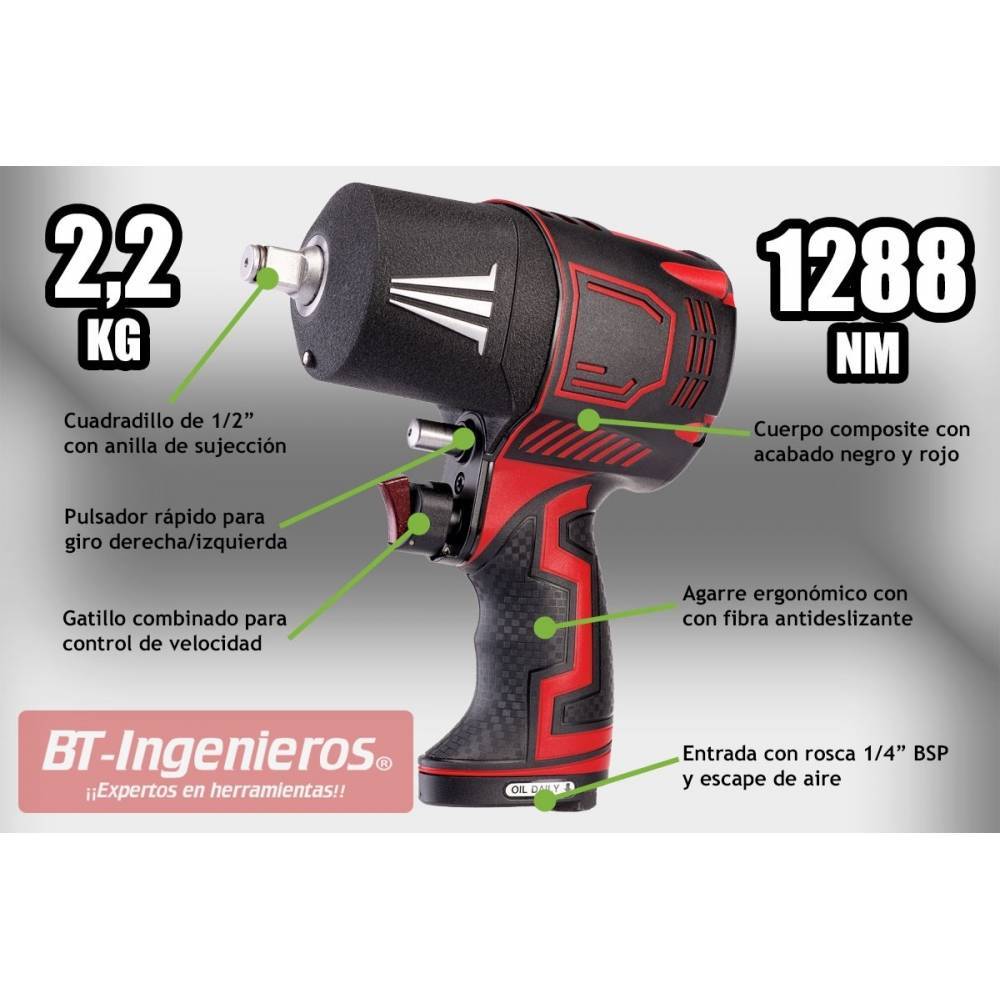 Llave de impacto de gama profesional.