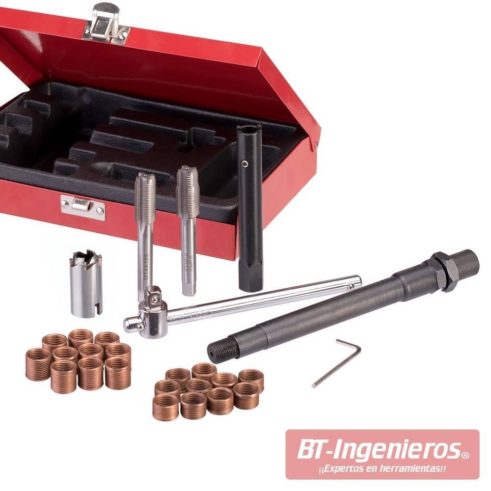 Kit de reparación de roscas de bujías. 25 piezas
