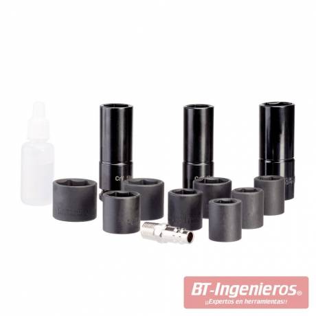 Pistola de impacto con vasos. Super compacta. 610 Nm. 1/2"