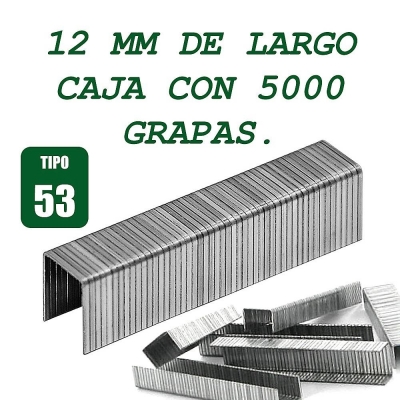 5000 Grapas tipo 53 de 12 MM de largo