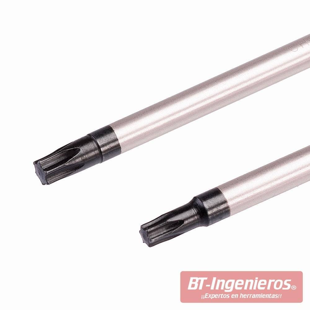 Juego de 4 destornilladores extra largos con puntas Torx. 350 mm