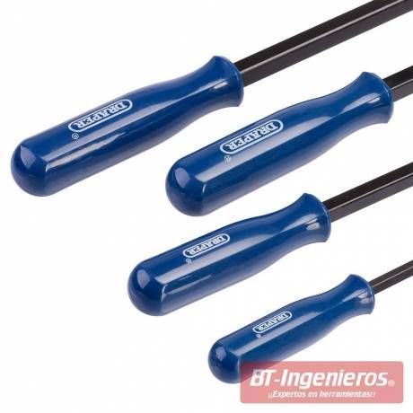Juego De 4 Palancas Mecánicas Voragrl - 6, 12, 16 Y 20 Pulgadas, Acero Negro/plateado, Para Talleres