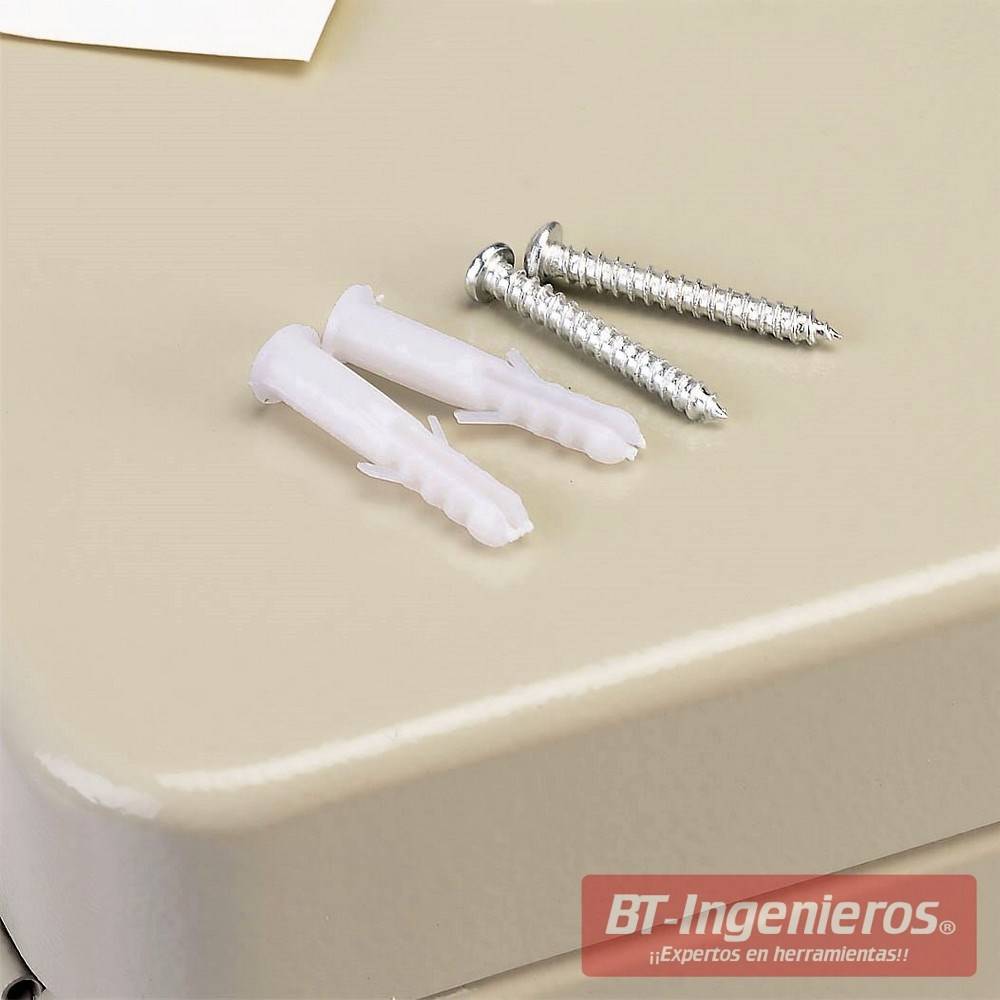 Caja de seguridad para llaves con tornilleria.