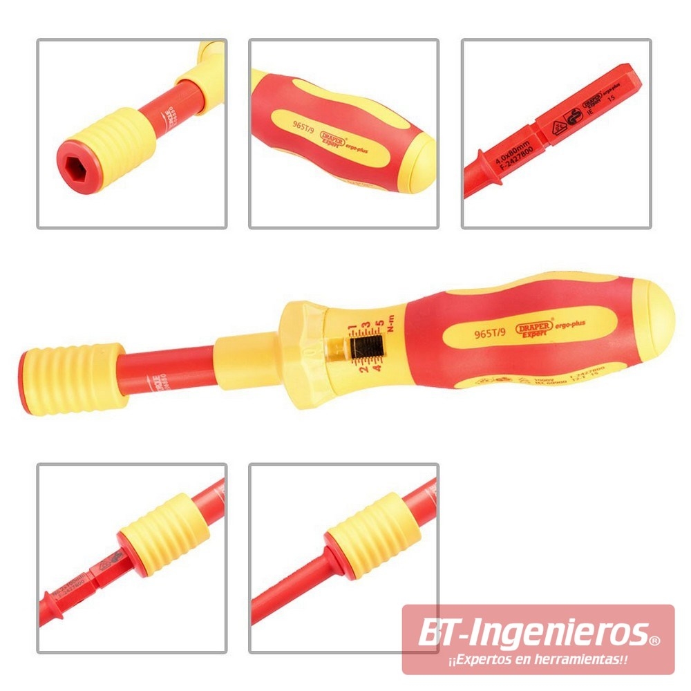 Diferentes partes del destornillador dinamometrico.