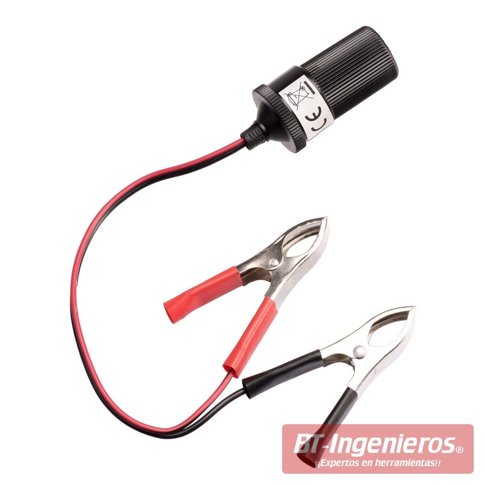 Adaptador de 12V, tiene un largo total de 350 mm.