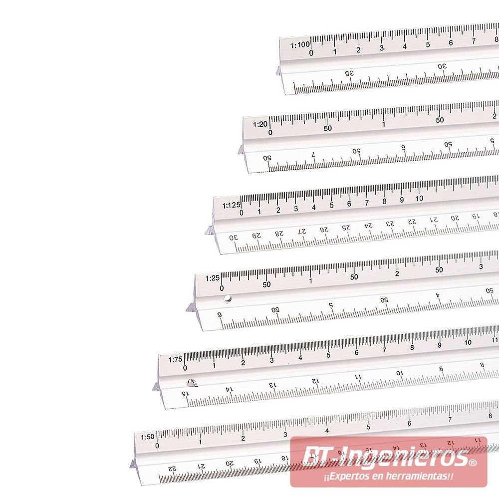 Escalímetro 1:20, 1:25, 1:50, 1:75, 1:100 & 1:125