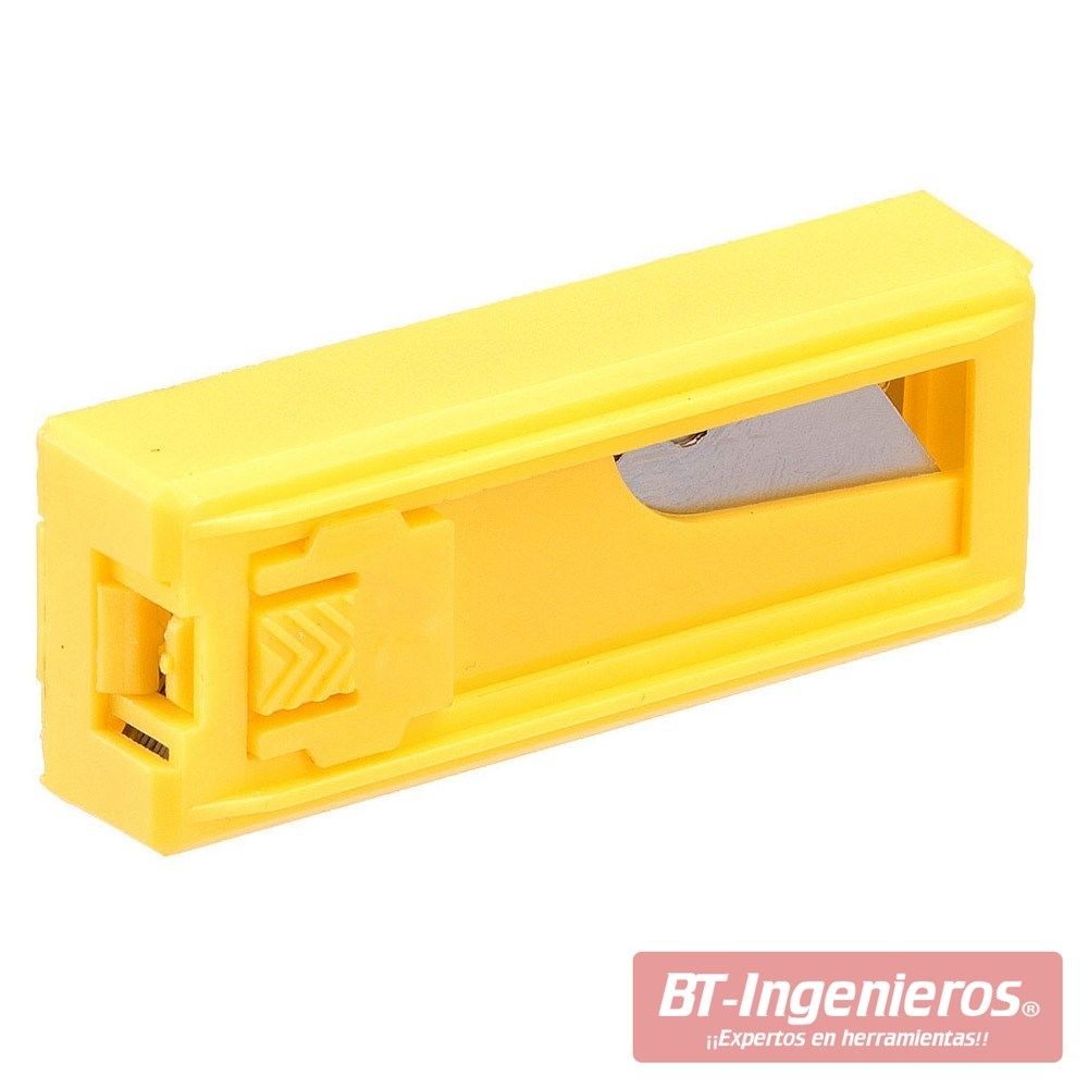 Dispensador para guardar y extraer de forma segura las cuchillas para cutter.