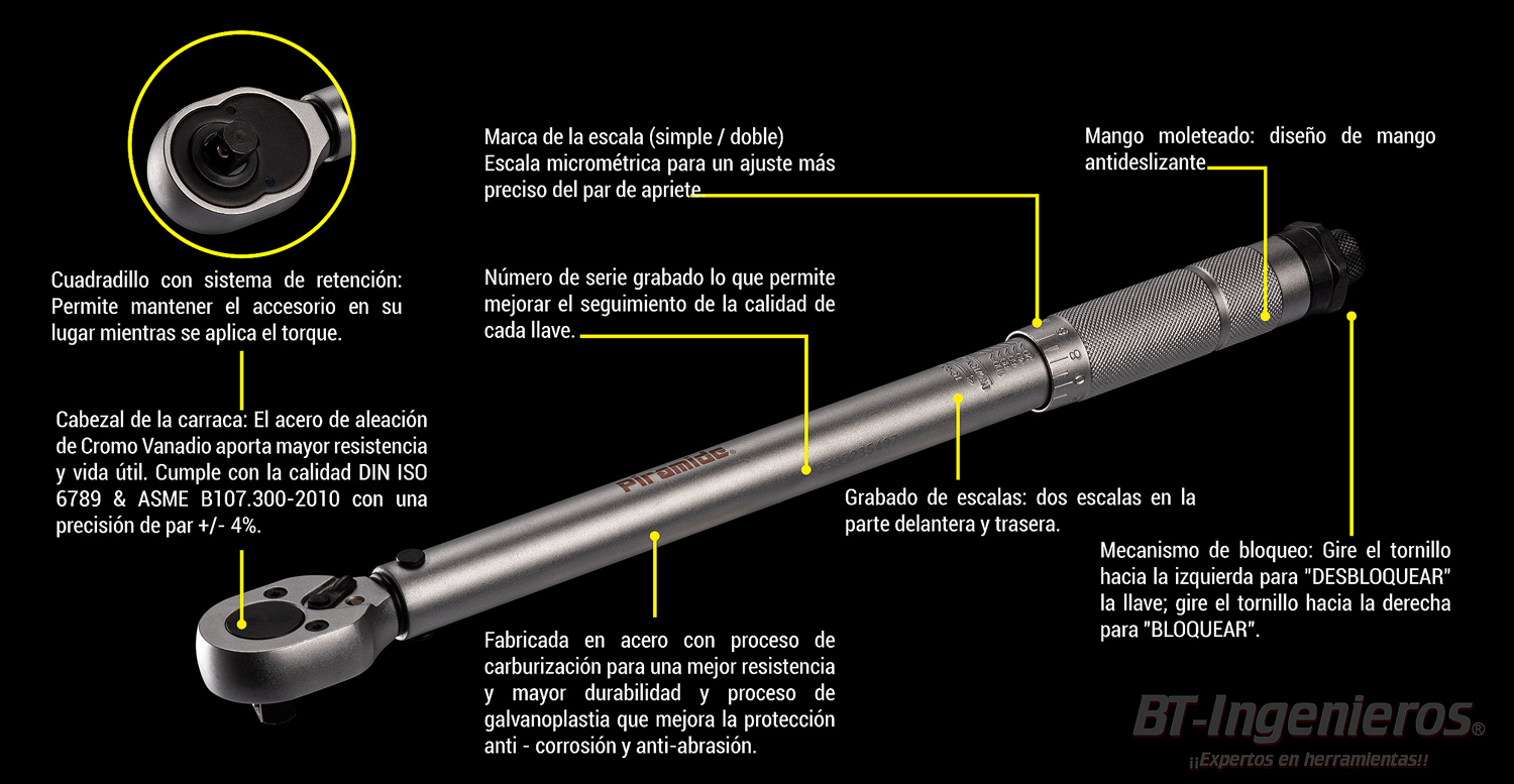 Llave dinamométrica 3/8 5-25Nm Tengtools